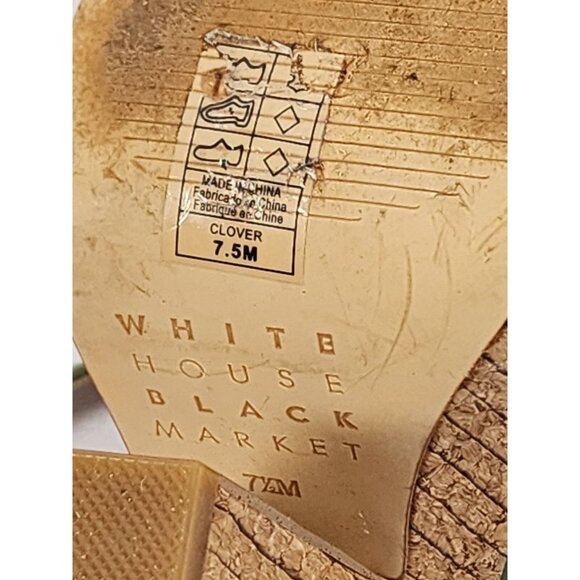 White House Black Market Women's Cork Wedge Sandal 7.5M Olive/ Military Green - Picture 9 of 9